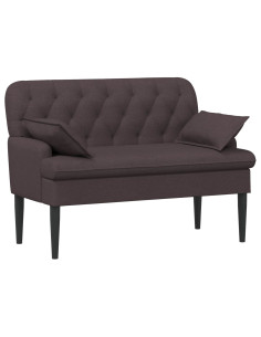 Loveseat con bottoni imbottiti Marrone Scuro 111 x 68 x 80 cm 2