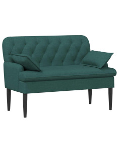 Loveseat con bottoni imbottiti Verde Scuro 111 x 68 x 80 cm 2