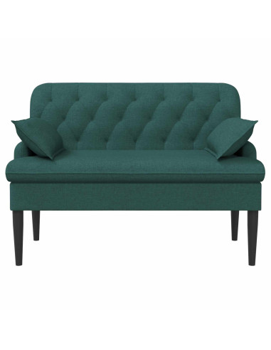 Loveseat con bottoni imbottiti Verde Scuro 111 x 68 x 80 cm