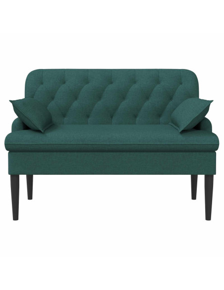 Loveseat con bottoni imbottiti Verde Scuro 111 x 68 x 80 cm