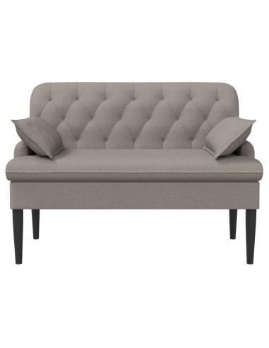 Loveseat con bottoni imbottiti Tortora 111 x 68 x 80 cm Tessuto