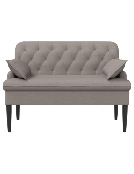 Loveseat con bottoni imbottiti Tortora 111 x 68 x 80 cm Tessuto