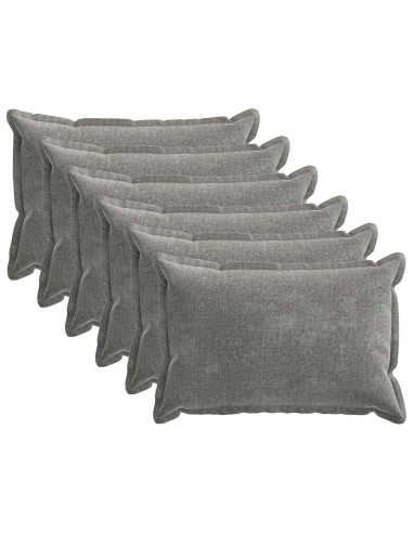 Federa 6 pcs HOUTEN Grigio Scuro 40 x 60 cm Tessuto Chenille