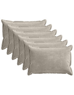 Federa 6 pcs HOUTEN Grigio Chiaro 40 x 60 cm Tessuto Chenille