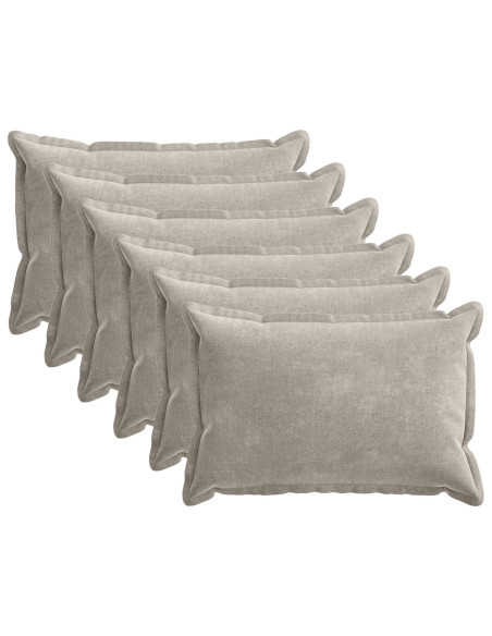 Federa 6 pcs HOUTEN Grigio Chiaro 40 x 60 cm Tessuto Chenille