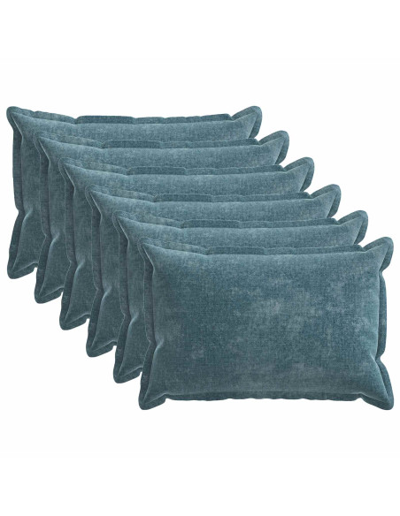 Federa 6 pcs HOUTEN Blu 40 x 60 cm Tessuto Chenille