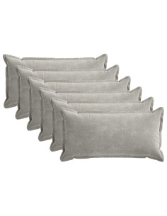Federa 6 pcs HOUTEN Grigio Chiaro 40 x 70 cm Tessuto Chenille