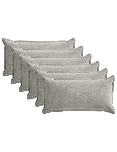 Federa 6 pcs HOUTEN Grigio Chiaro 40 x 70 cm Tessuto Chenille