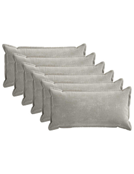 Federa 6 pcs HOUTEN Grigio Chiaro 40 x 70 cm Tessuto Chenille
