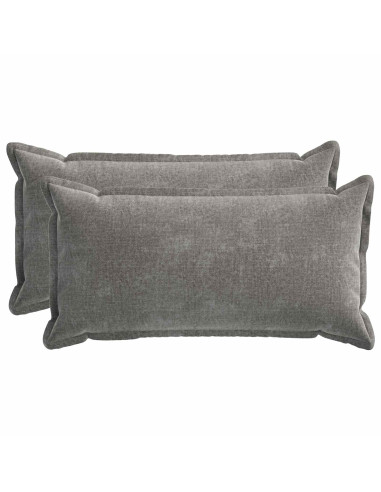 Federa 2 pcs HOUTEN Grigio Scuro 40 x 80 cm Tessuto Chenille