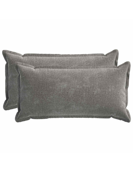 Federa 2 pcs HOUTEN Grigio Scuro 40 x 80 cm Tessuto Chenille