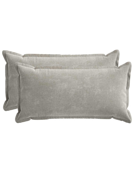 Federa 2 pcs HOUTEN Grigio Chiaro 40 x 80 cm Tessuto Chenille