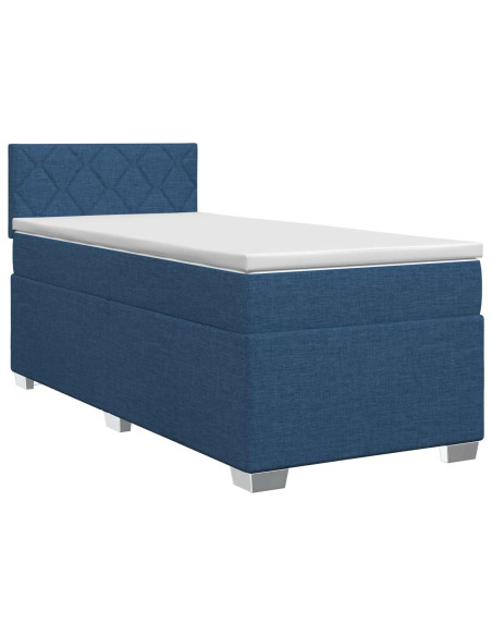 Letto box spring con materasso Blu 90 x 200 cm Tessuto