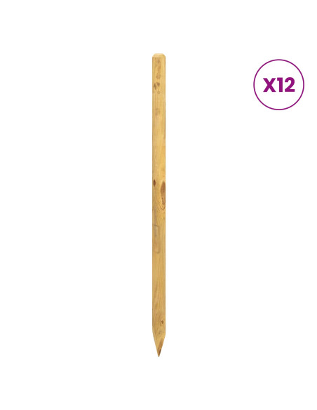 Pali per Recinzione 12 pz Verde 150 cm Legno Massello di Pino