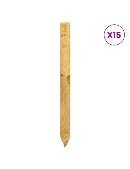 Pali per Recinzione 15 pz Verde 60 cm Legno Massello di Pino