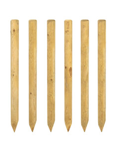 Pali per Recinzione 6 pz Verde 150 cm Legno Massello di Pino 2