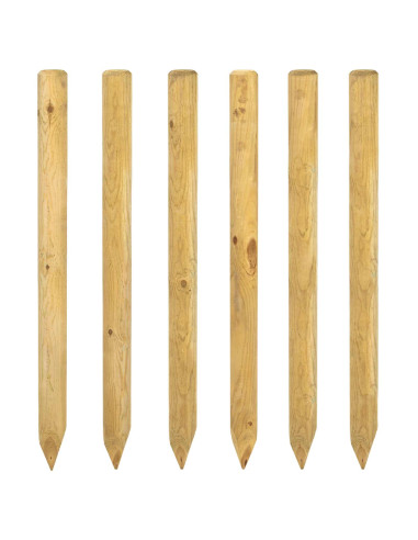 Pali per Recinzione 6 pz Verde 150 cm Legno Massello di Pino