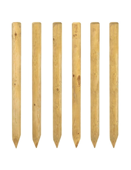 Pali per Recinzione 6 pz Verde 150 cm Legno Massello di Pino