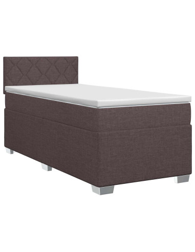 Letto box spring con materasso Marrone Scuro 90 x 200 cm