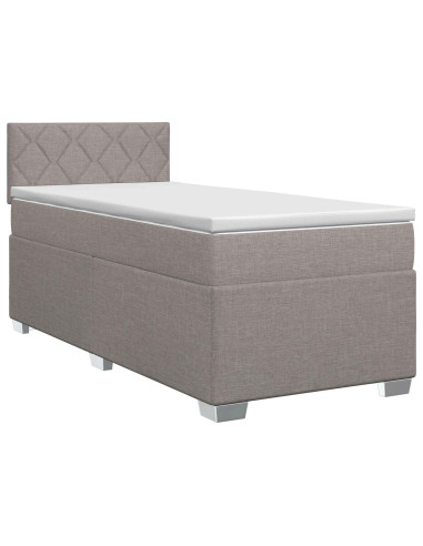 Letto box spring con materasso Tortora 90 x 200 cm Tessuto