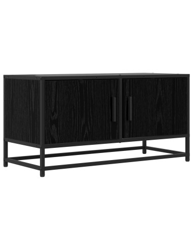 Mobile TV 80 x 34,5 x 40 cm Rovere Nero Legno ingegnerizzato