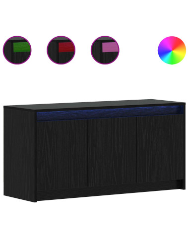 Mobile TV 100 x 34 x 50 cm Rovere Nero Legno ingegnerizzato