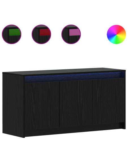 Mobile TV 100 x 34 x 50 cm Rovere Nero Legno ingegnerizzato