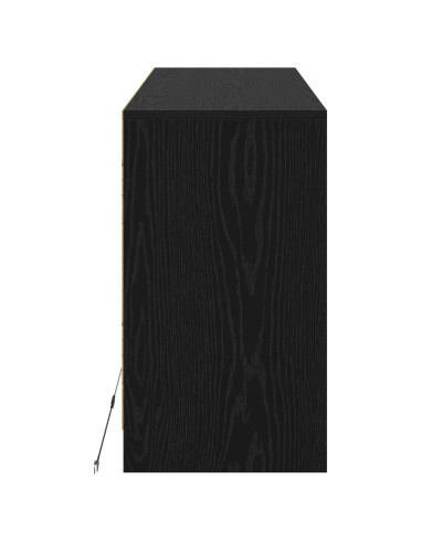 Mobile TV 91 x 34 x 61 cm Rovere Nero Legno ingegnerizzato