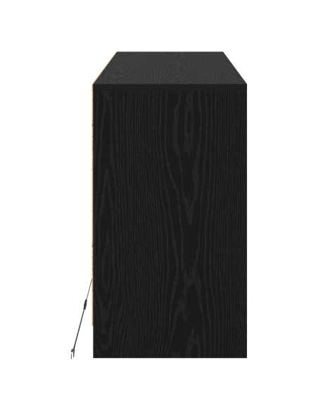Mobile TV 91 x 34 x 61 cm Rovere Nero Legno ingegnerizzato