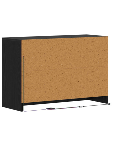 Mobile TV 91 x 34 x 61 cm Rovere Nero Legno ingegnerizzato