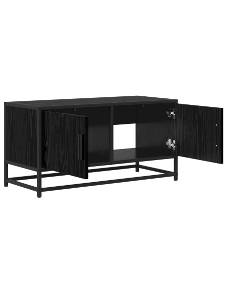 Mobile TV 80 x 34,5 x 40 cm Rovere Nero Legno ingegnerizzato