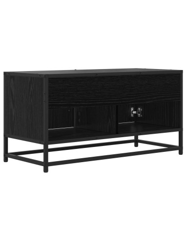 Mobile TV 80 x 34,5 x 40 cm Rovere Nero Legno ingegnerizzato