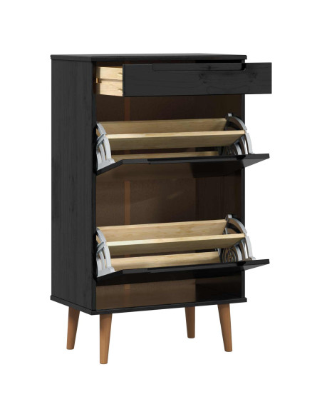 Mobile per scarpe MOLDE 59,5 x 35 x 103 cm Nero