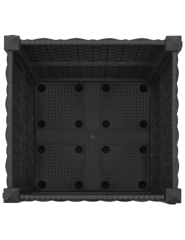 Vaso da Giardino con Ruote Nero 40 x 40 x 44 cm PP