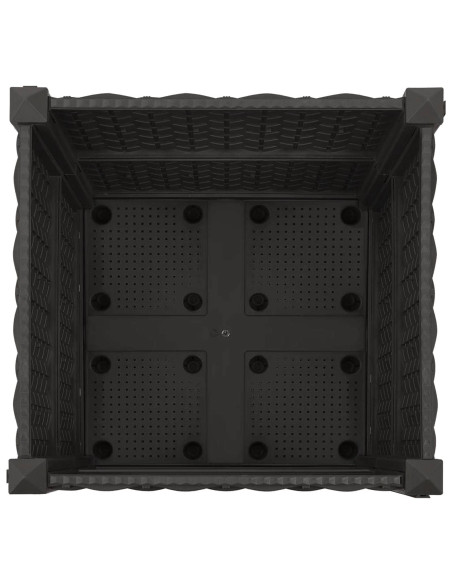 Vaso da Giardino con Ruote Nero 40 x 40 x 44 cm PP