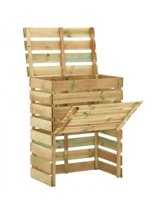 Compostiera da giardino a listelli Verde 110 x 58 x 113 cm 2