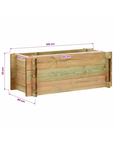 Letto Vegetale Rialzato per Giardino Verde 120 x 80 x 32 cm