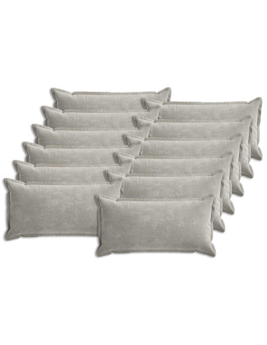 Federa 12 pcs HOUTEN Grigio Chiaro 40 x 80 cm Tessuto Chenille