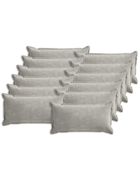 Federa 12 pcs HOUTEN Grigio Chiaro 40 x 80 cm Tessuto Chenille