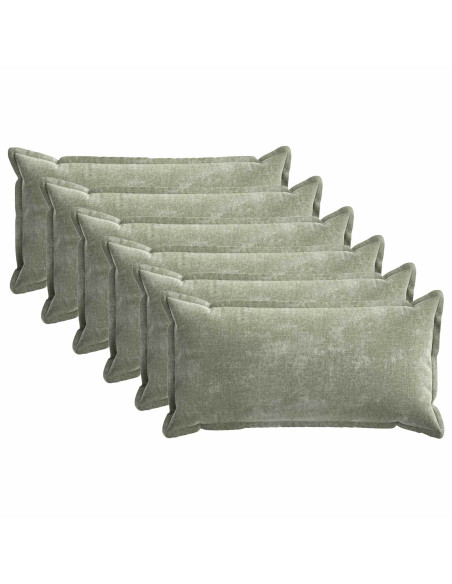 Federa 6 pcs HOUTEN Verde 40 x 80 cm Tessuto Chenille