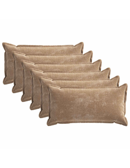 Federa 6 pcs HOUTEN Marrone 40 x 80 cm Tessuto Chenille