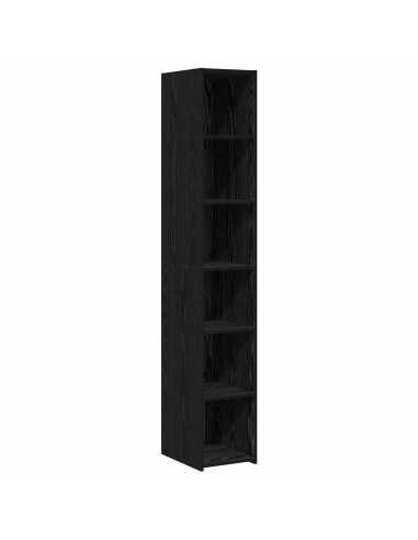 Credenza Rovere Nero 30 x 41 x 185 cm Legno ingegnerizzato