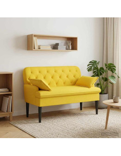 Loveseat con bottoni imbottiti Giallo Chiaro 111 x 68 x 80 cm