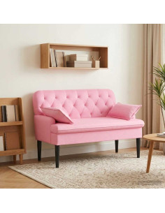 Loveseat con bottoni imbottiti Rosa 111 x 68 x 80 cm Tessuto
