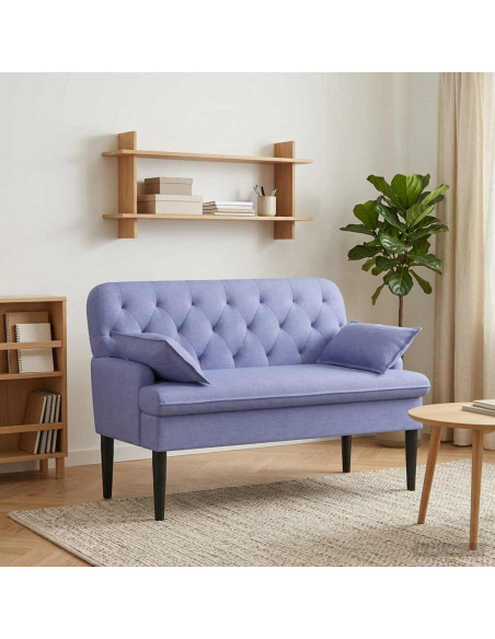Loveseat con bottoni imbottiti Blu jeans 111 x 68 x 80 cm