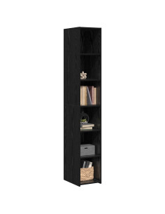Credenza Rovere Nero 30 x 41 x 185 cm Legno ingegnerizzato 2
