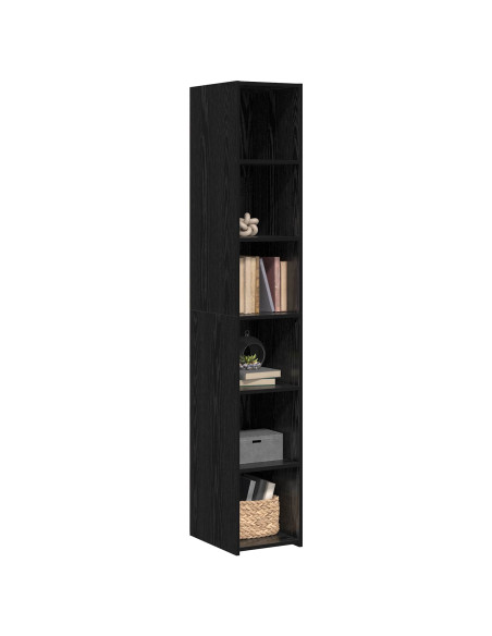 Credenza Rovere Nero 30 x 41 x 185 cm Legno ingegnerizzato