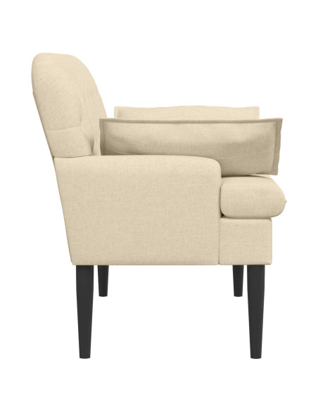 Loveseat con bottoni imbottiti Crema 111 x 68 x 80 cm Tessuto