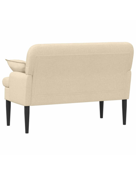 Loveseat con bottoni imbottiti Crema 111 x 68 x 80 cm Tessuto