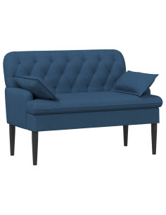 Loveseat con bottoni imbottiti Blu 111 x 68 x 80 cm Tessuto 2
